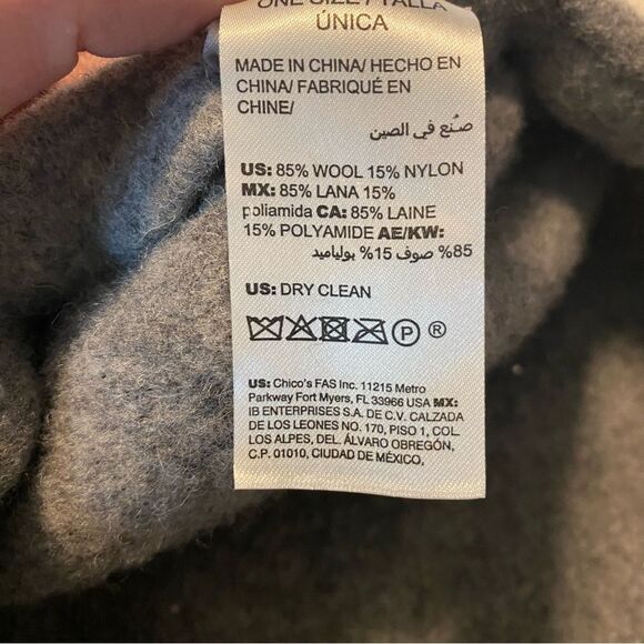 Chicos womans gray wool blend Pearl Beret hat OS - Picture 5 of 6